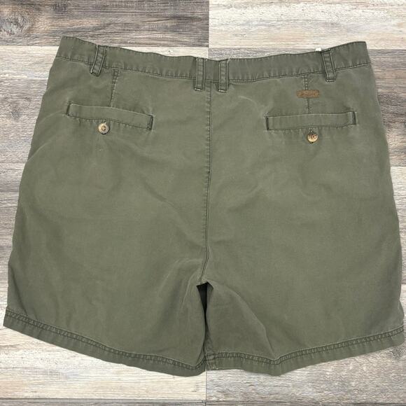 Vintage 90s Y2K Woolrich Herb Green Mens 38 Relaxed Fit Pleated Chino Shorts EUC - Picture 2 of 9